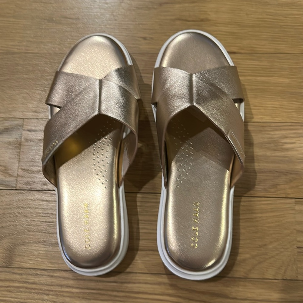 Cole Haan Silver Rose Grandpro Rally Leather Slider